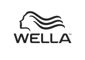 Logo von Wella mit dem Schriftzug „WELLA“ und einer wellenartigen Linie.